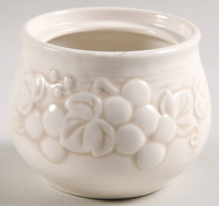 Antique Grape White Sugar Bowl No Lid