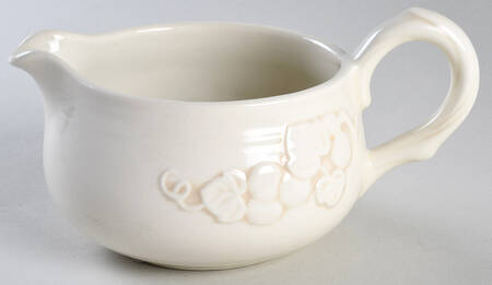 Antique Grape White Open Sauce Boat