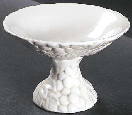 Antique Grape White Round Compote (Height X Width)