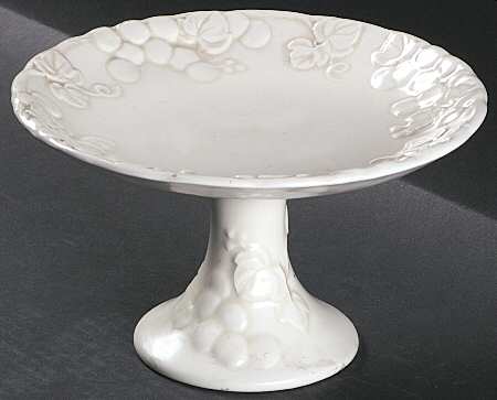 Antique Grape White Round Compote (Height X Width) by Metlox - Poppytrail - Vernon
