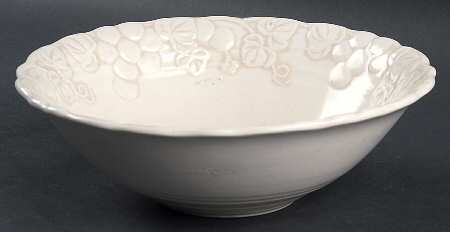 Antique Grape White 8" Round Vegetable Bowl