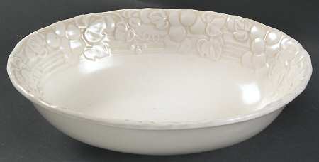 Antique Grape White 10" Oval Baker