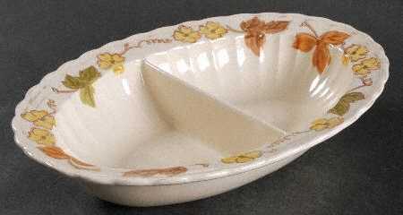 Autumn Leaves 11" Oval Divided Vegetable Bowl