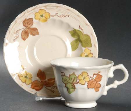 Autumn Leaves Footed Cup & Saucer Set