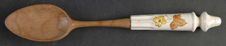 Autumn Leaves Salad Serving Spoon with Wood Bowl