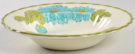 Blue Fascination Rim Soup Bowl