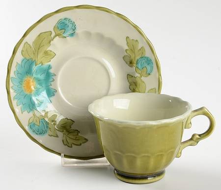 Blue Fascination Footed Cup & Saucer Set