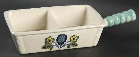 Blueberry Provincial Rectangular Divided Vegetable Bowl