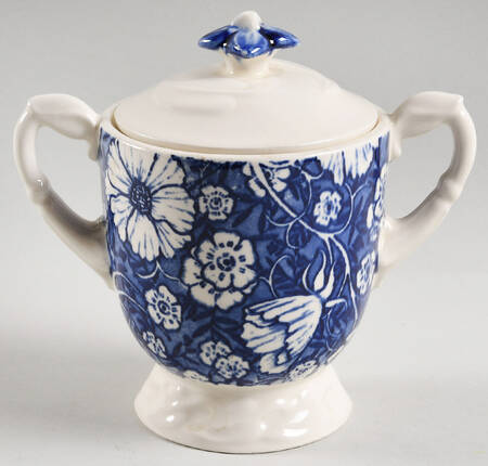 Blossom Time Blue Sugar Bowl & Lid
