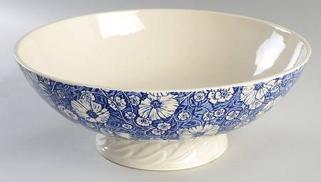 Blossom Time Blue Large Footed Salad Serving Bowl