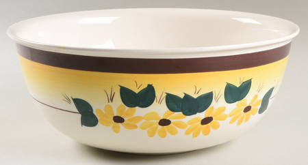 Brown Eyed Susan (Montecito Shape) 10" Large Salad Serving Bowl