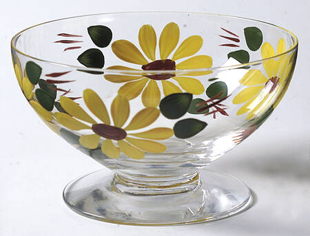 Brown Eyed Susan (Montecito Shape) Glassware Footed Dessert