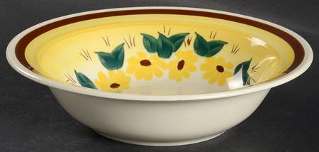 Brown Eyed Susan (Montecito Shape) 8" Round Vegetable Bowl