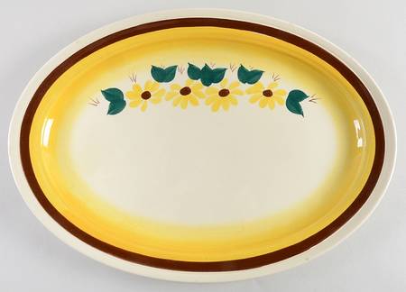 Brown Eyed Susan (Montecito Shape) 14" Oval Serving Platter