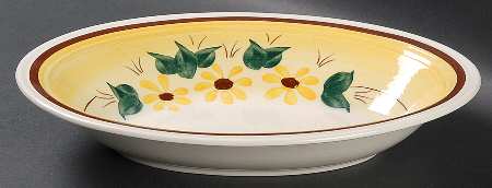 Brown Eyed Susan (Montecito Shape) 9" Oval Vegetable Bowl