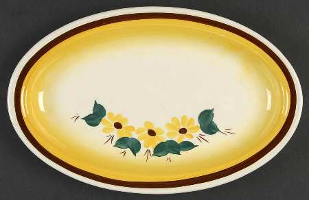 Brown Eyed Susan (Montecito Shape) 10" Oval Serving Platter