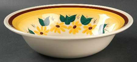 Brown Eyed Susan (Montecito Shape) 9" Round Vegetable Bowl
