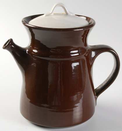 Brown Stone Coffee Pot & Lid