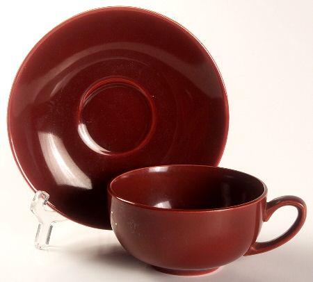 Casual California Brown Flat Cup & Saucer Set