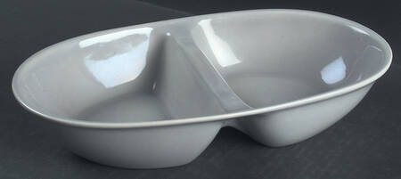 Casual California Dusk Gray 11" Oval Divided Vegetable Bowl