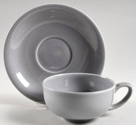 Casual California Dusk Gray Flat Cup & Saucer Set