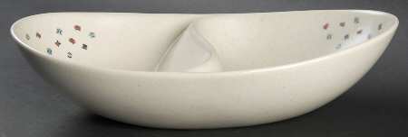 California Confetti 11" Oval Divided Vegetable Bowl
