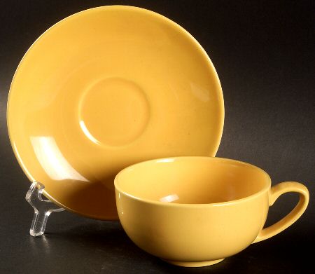 Casual California Yellow Flat Cup & Saucer Set