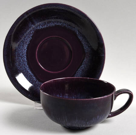 California Heritage Purple Flat Cup & Saucer Set