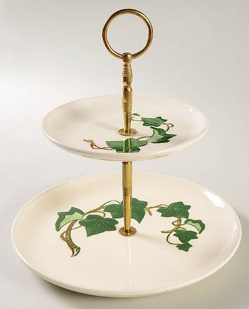California Ivy 2 Tiered Serving Tray (Luncheon & Bread & Butter)