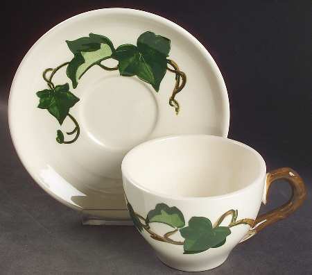 California Ivy Flat Cup & Saucer Set by Metlox - Poppytrail - Vernon