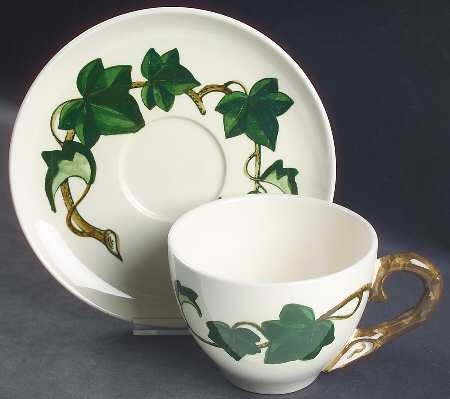 California Ivy Jumbo Cup & Saucer Set by Metlox - Poppytrail - Vernon