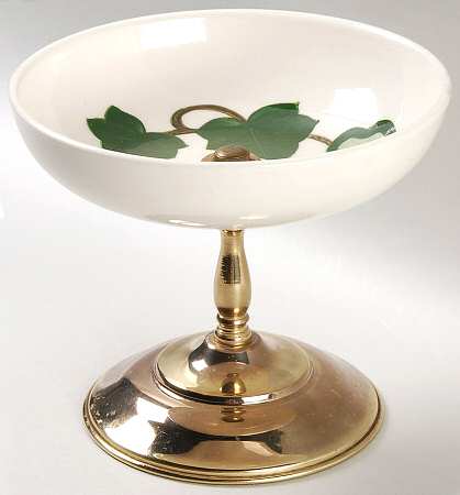 California Ivy Nut Bowl with Metal Foot