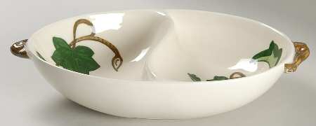 California Ivy 11" Oval Divided Vegetable Bowl by Metlox - Poppytrail - Vernon