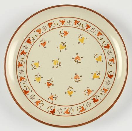 Calico Brown Yellow (Floral) Salad Plate