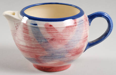 Calico Pink Blue (Plaid) Creamer No Lid