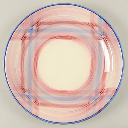 Calico Pink Blue (Plaid) 12" Chop Plate (Round Platter)