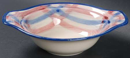 Calico Pink Blue (Plaid) Lugged Chowder Bowl