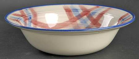 Calico Pink Blue (Plaid) 9" Round Vegetable Bowl