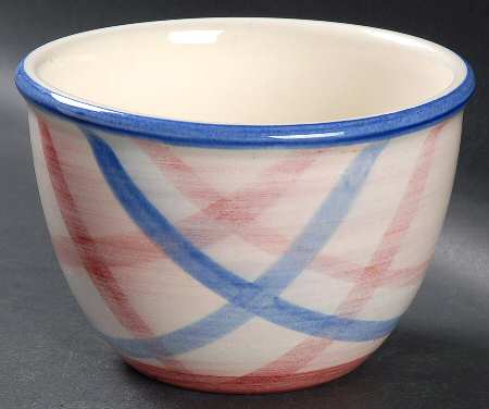 Calico Pink Blue (Plaid) 6" Mixing Bowl