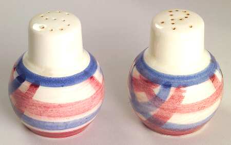 Calico Pink Blue (Plaid) Salt & Pepper Set