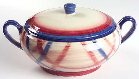 Calico Pink Blue (Plaid) 1.5 Qt Round Covered Casserole