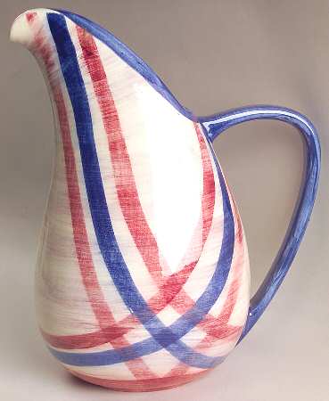 Calico Pink Blue (Plaid) 2 Quart Jug