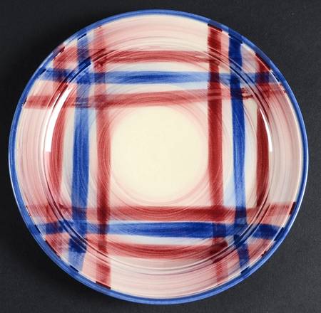 Calico Pink Blue (Plaid) Salad Plate