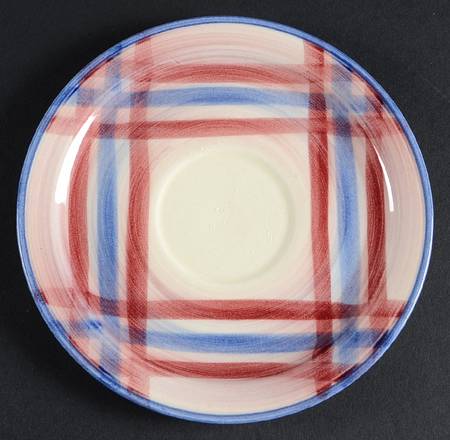 Calico Pink Blue (Plaid) Saucer