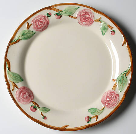 Camellia (Brown Trim) 13" Chop Plate (Round Platter)