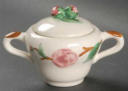 Camellia (Brown Trim) Sugar Bowl & Lid