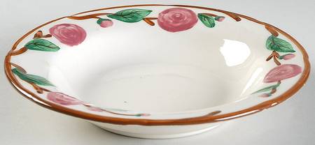 Camellia (Brown Trim) Rim Soup Bowl