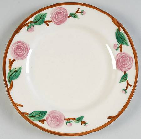 Camellia (Brown Trim) Luncheon Plate