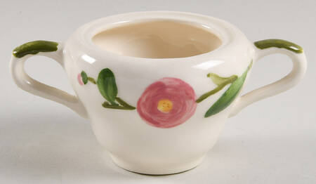 Camellia (Green Trim) Sugar Bowl No Lid