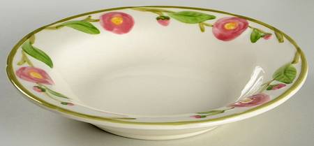 Camellia (Green Trim) Rim Soup Bowl